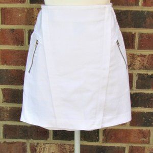 Mackage Collection white luxury skirt 2 zip pockets cotton linen ra…